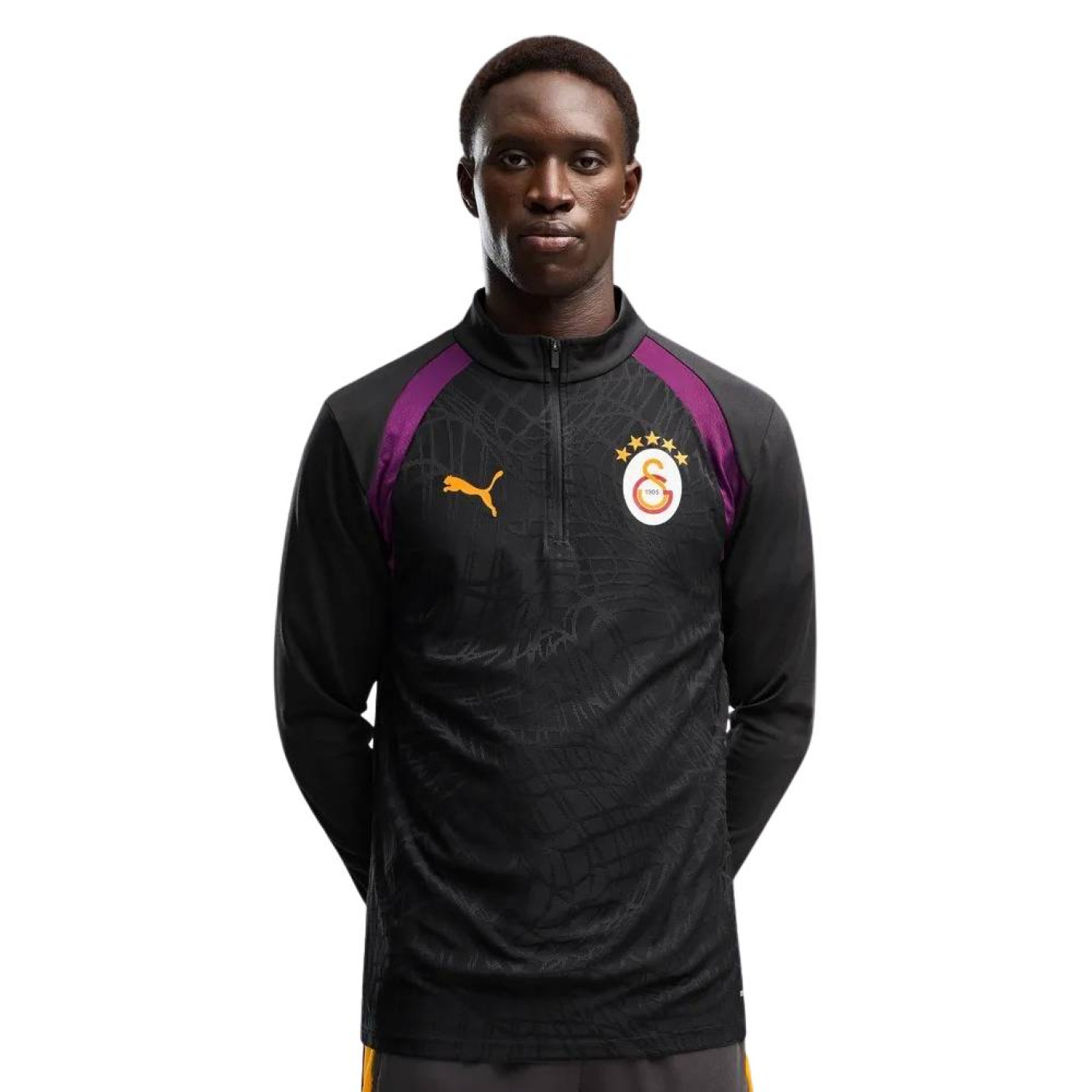 PUMA Galatasaray SK Trainingstrui 1/4-Zip 2026-2027 Donkergrijs Paars Oranje