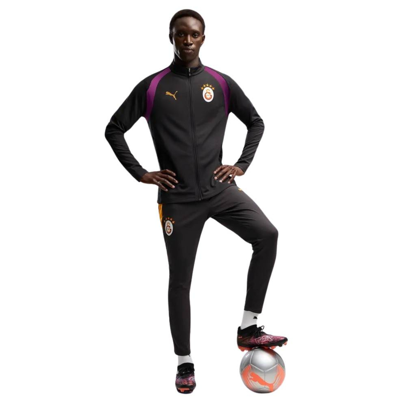 PUMA Galatasaray SK Trainingspak 1/4-Zip 2026-2027 Donkergrijs Rood Oranje