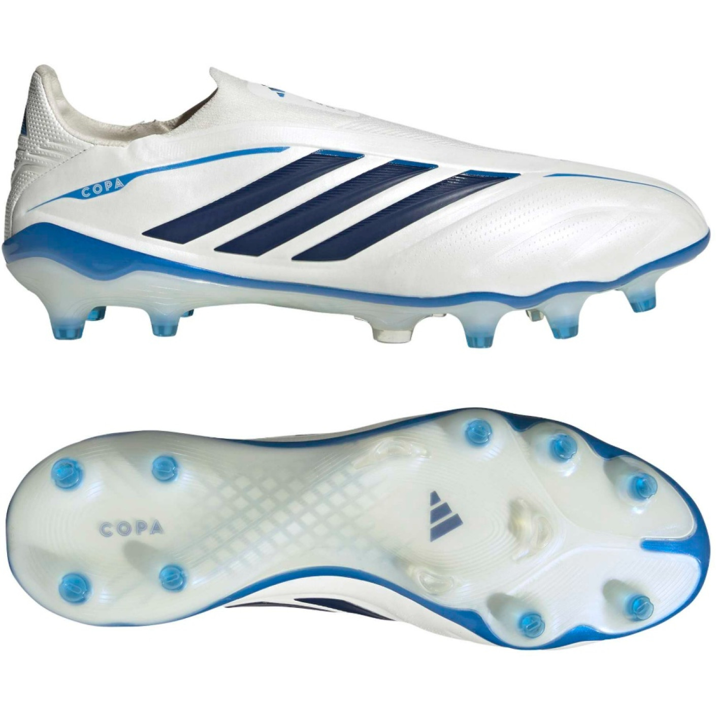 adidas Copa Pure IV Elite Veterloze Gras Voetbalschoenen (FG) Wit Blauw Donkerblauw