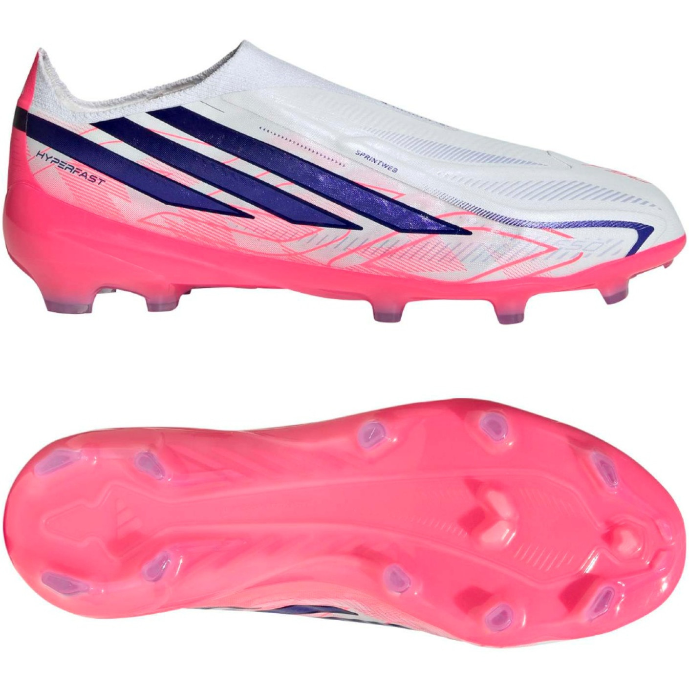 adidas F50 Hyperfast Elite Veterloze Gras Voetbalschoenen (FG) Kids Wit Paars Roze