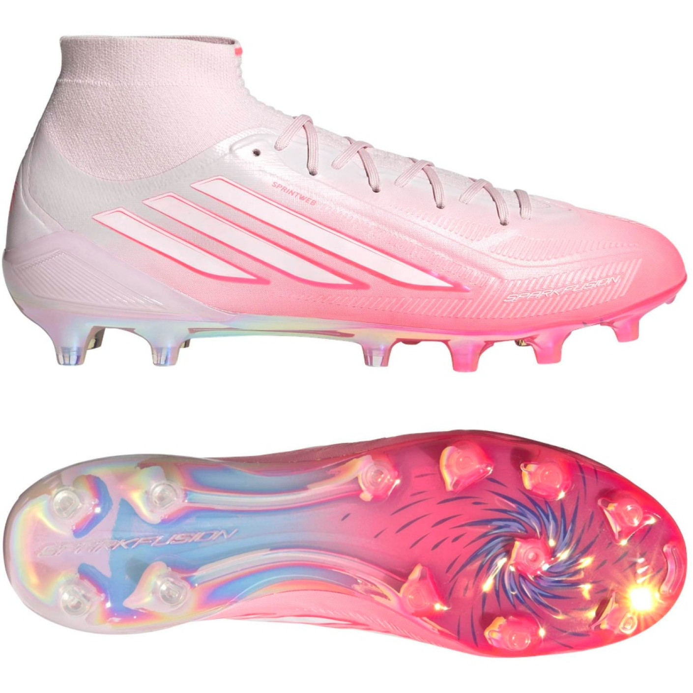 adidas F50 Sparkfusion Elite Gras / Kunstgras Voetbalschoenen (MG) Dames Roze Wit