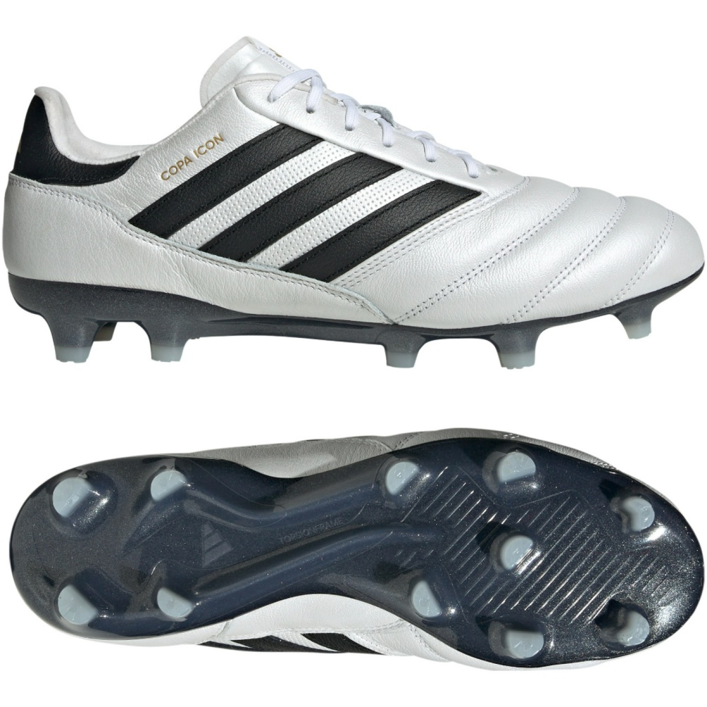 adidas Copa Icon Gazon Naturel Chaussures de Foot (FG) Blanc Noir Or