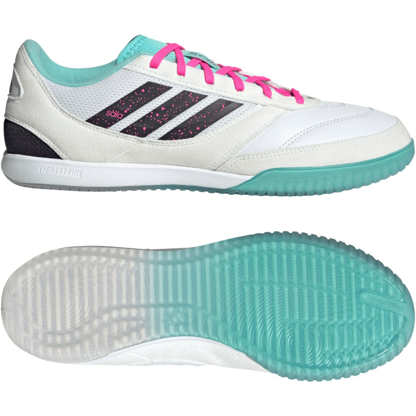 adidas Top Sala Competition II Chaussures de Foot en Salle (IN) Blanc Noir Turquoise Rose