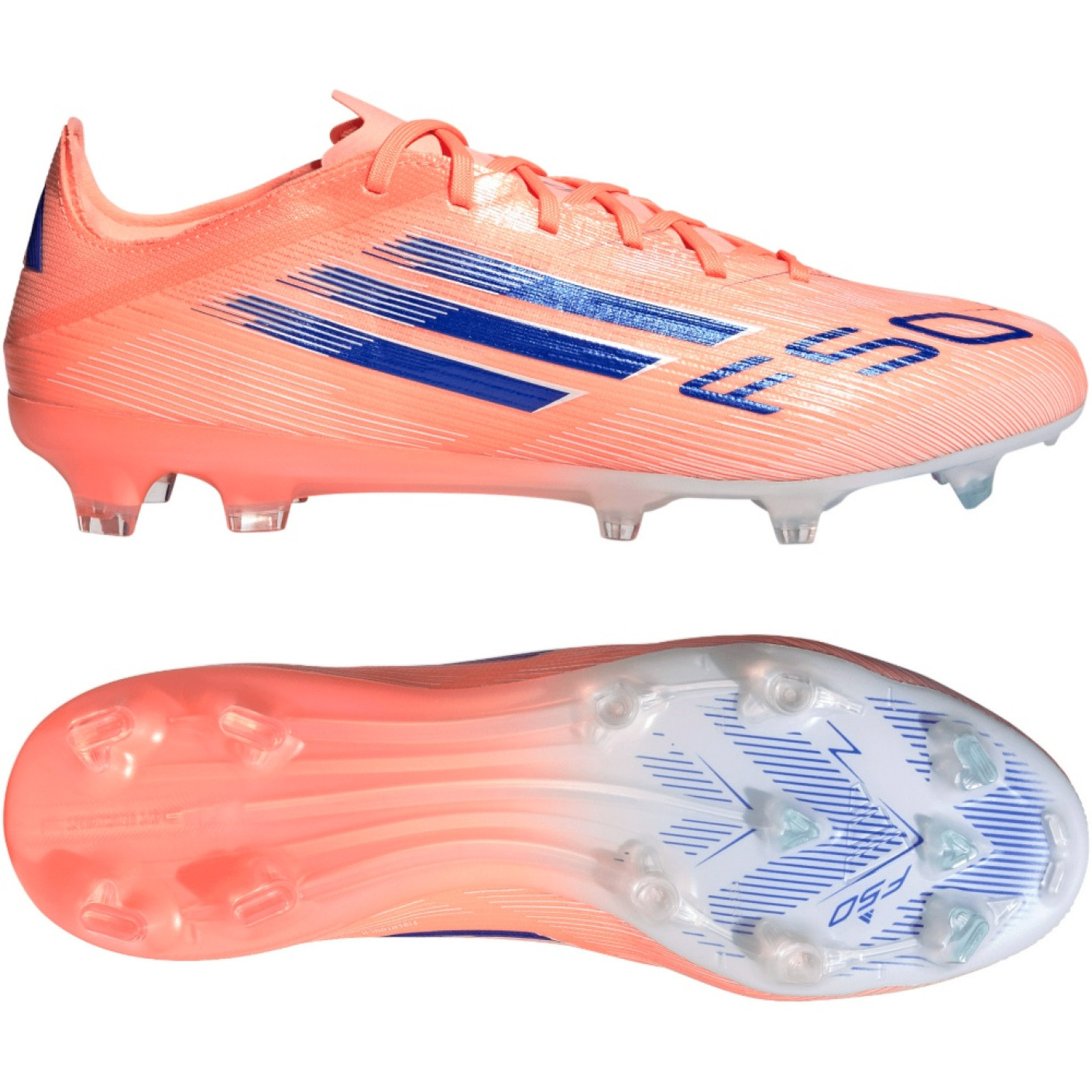 adidas F50 Pro Gras Voetbalschoenen (FG) Oranje Blauw Wit