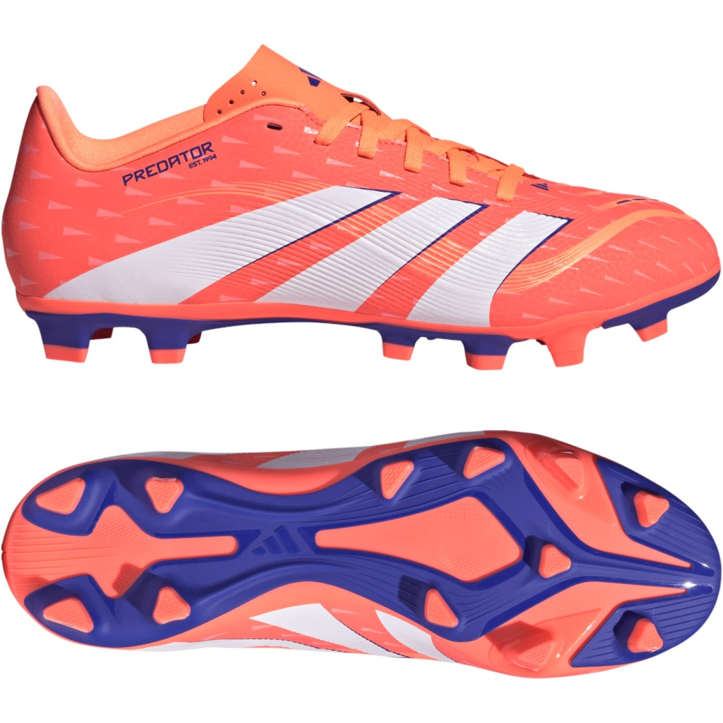 adidas Predator Club Gras / Kunstgras Voetbalschoenen (MG) Oranje Wit Blauw