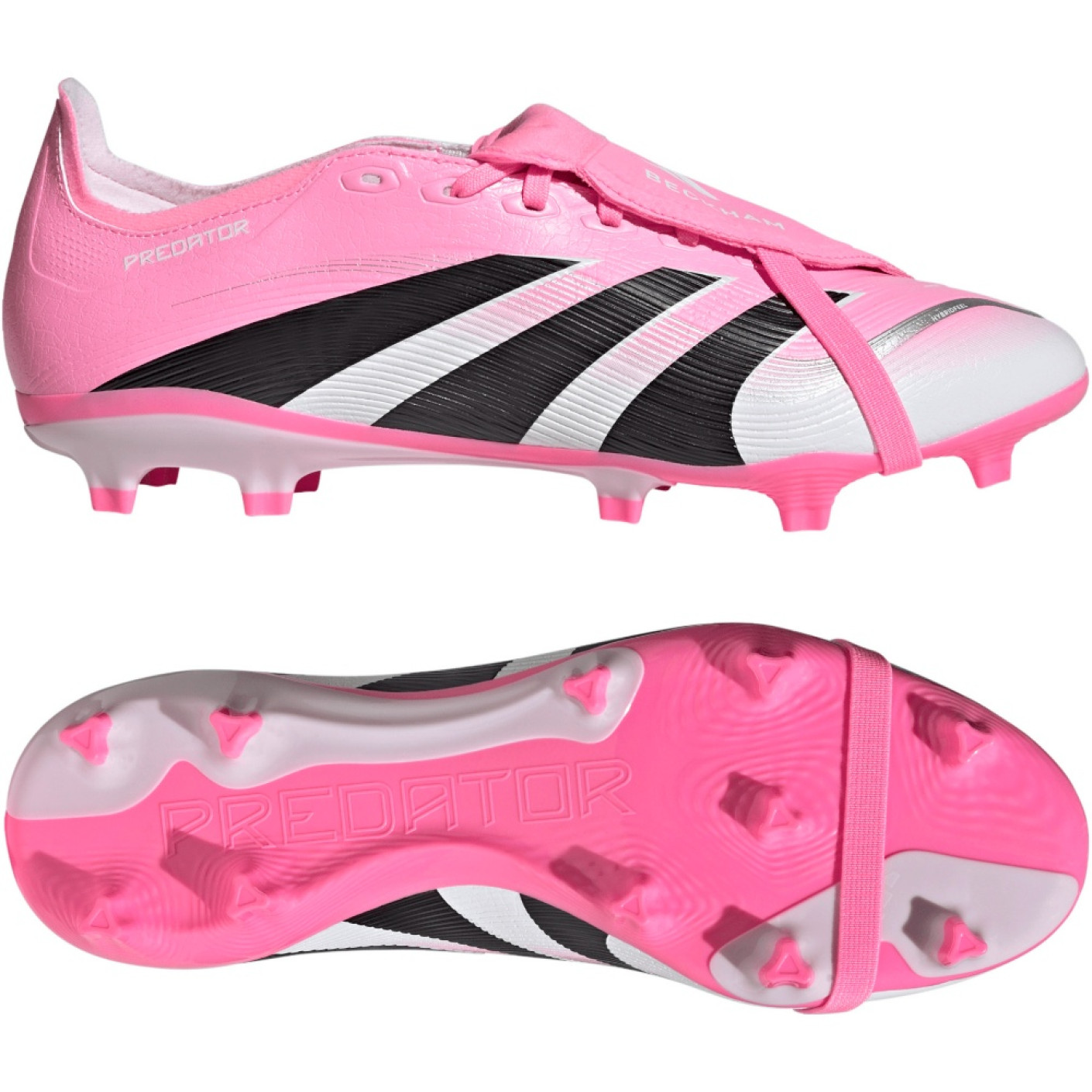 adidas Predator League FT Gazon Naturel Artificiel Chaussures de Foot (MG) Rose Noir Blanc