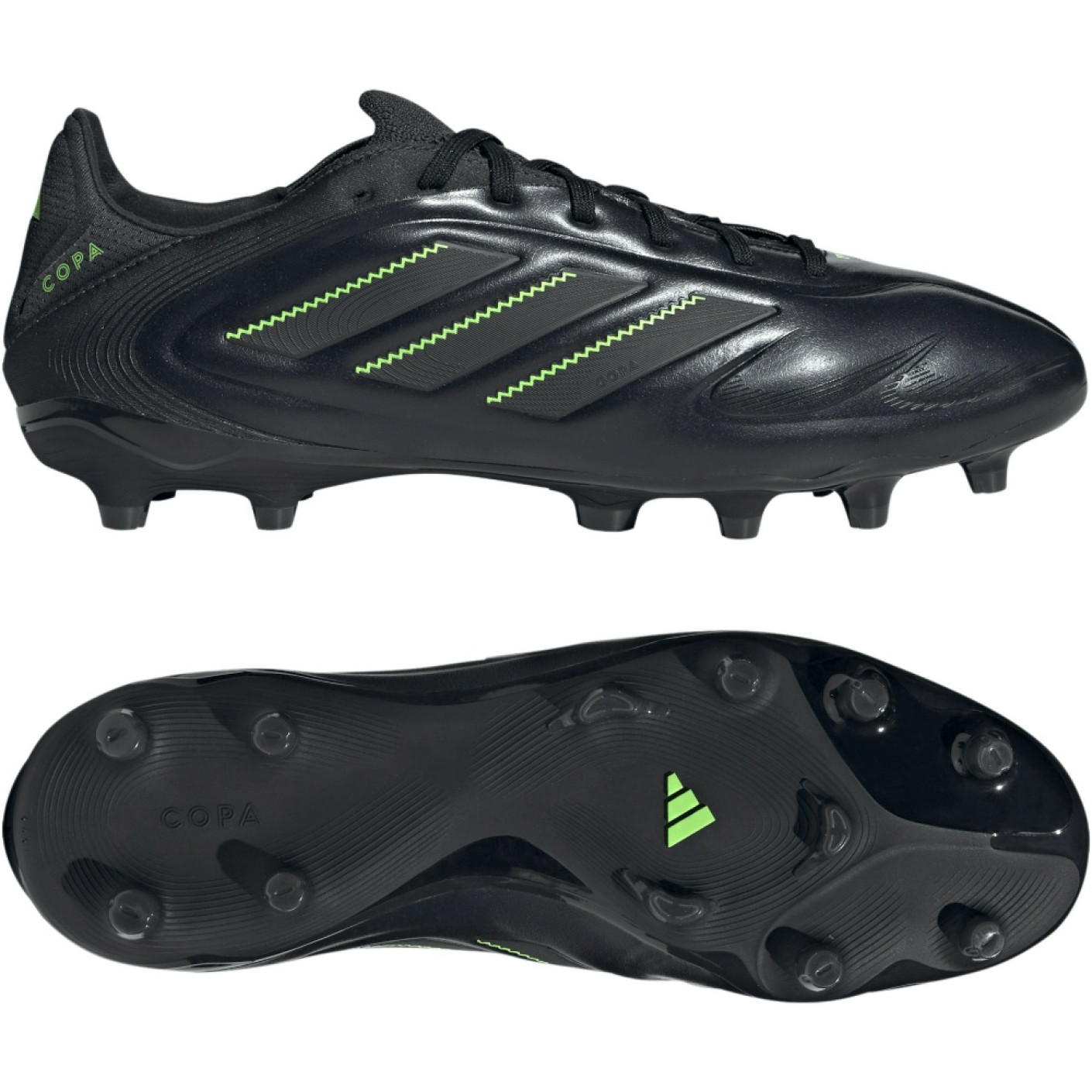 adidas Copa Pure III Pro Gras Voetbalschoenen (FG) Zwart Donkergrijs Groen