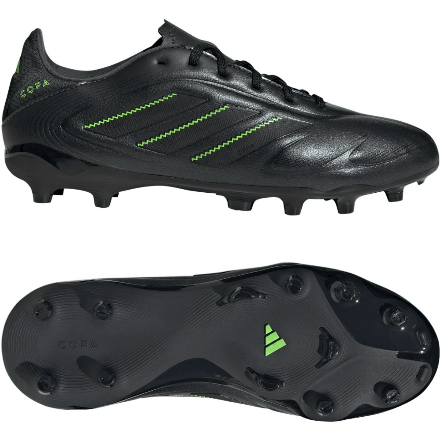 adidas Copa Pure III League Gras / Kunstgras Voetbalschoenen (MG) Kids Zwart Donkergrijs Groen