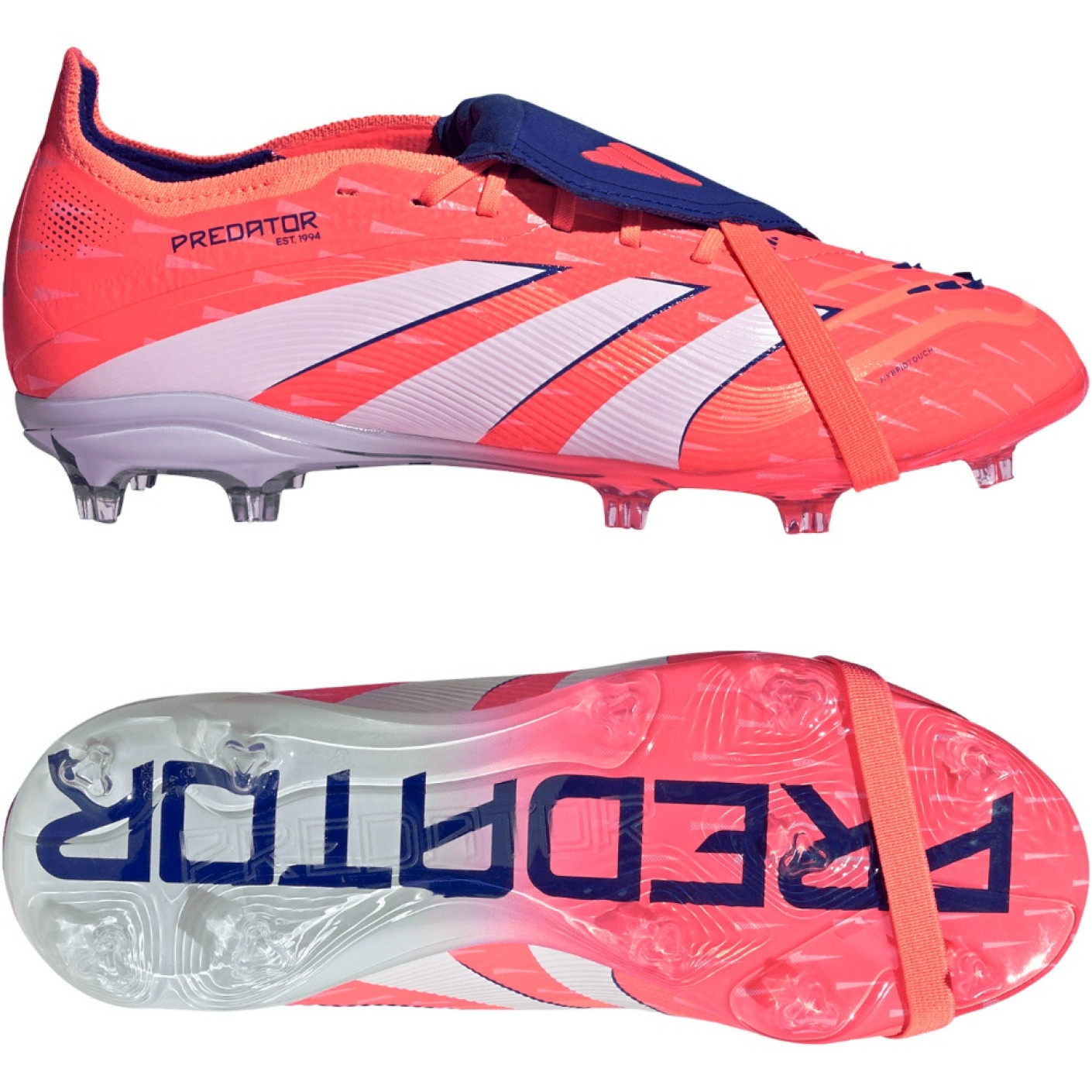 adidas Predator Elite FT Gazon Naturel Chaussures de Foot (FG) Enfants Orange Blanc Bleu