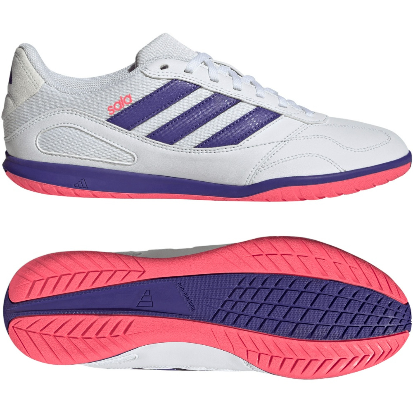 adidas Super Sala III Chaussures de Foot en Salle (IN) Blanc Mauve Rose