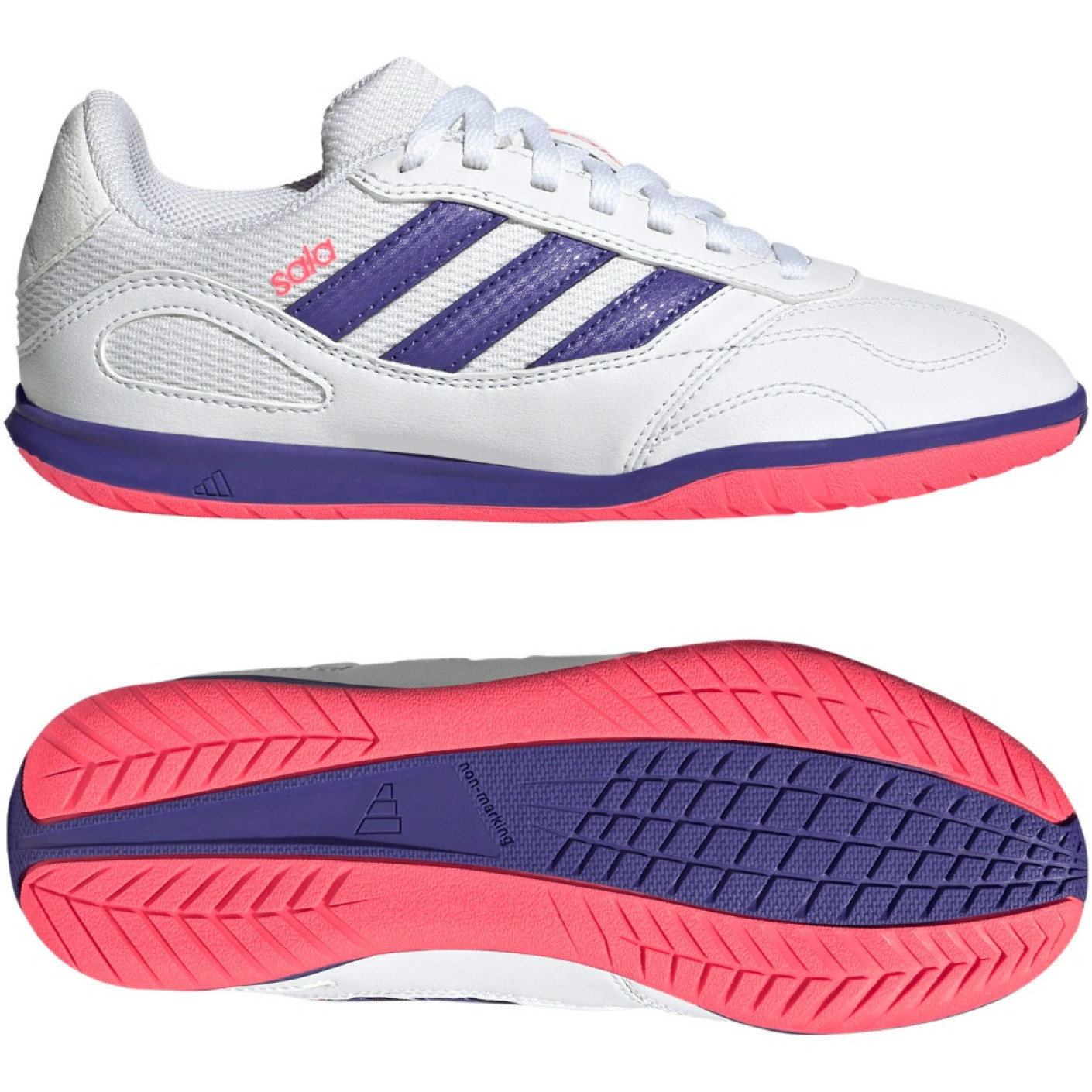 adidas Super Sala III Zaalvoetbalschoenen (IN) Kids Wit Paars Roze