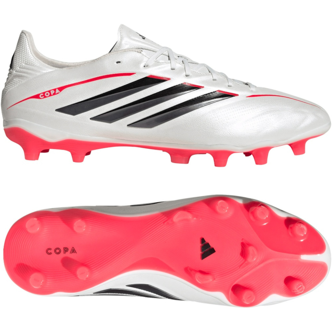 adidas Copa Pure IV Pro Gazon Naturel Chaussures de Foot (FG) Blanc Noir Rouge