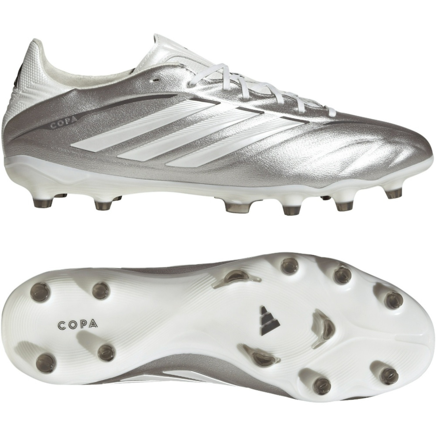 adidas Copa Pure IV Pro Gazon Naturel Chaussures de Foot (FG) Argenté Blanc Gris Foncé