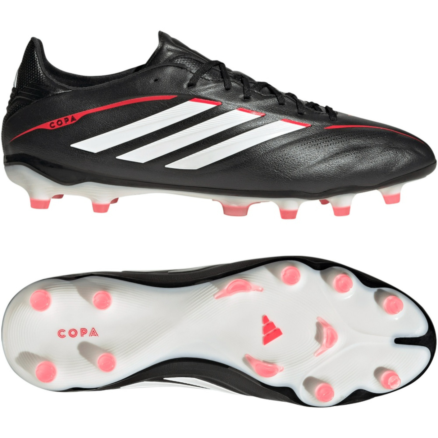 adidas Copa Pure IV Pro Gazon Naturel Chaussures de Foot (FG) Noir Blanc Rouge