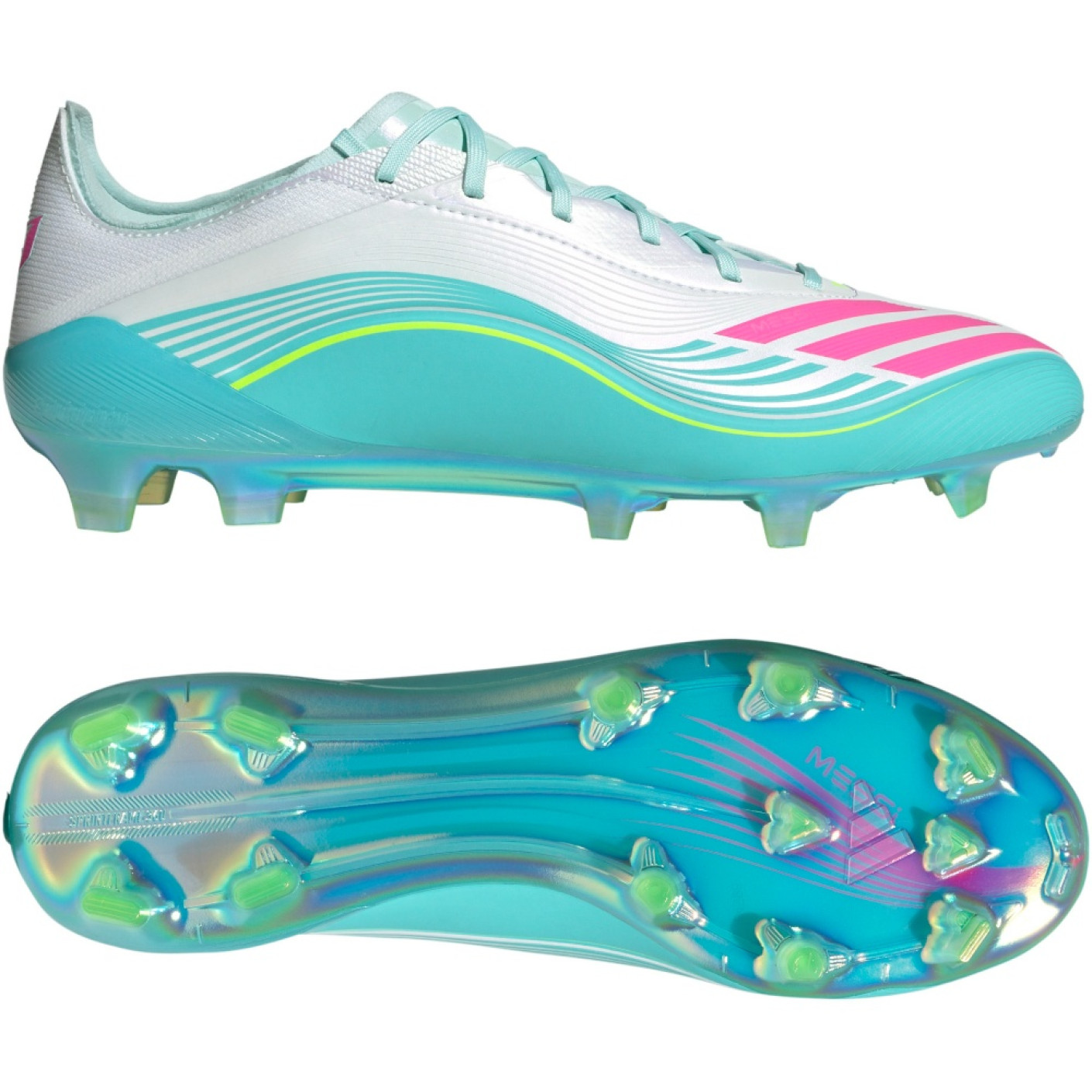 adidas F50 Messi Elite Gras Voetbalschoenen (FG) Wit Turquoise Roze