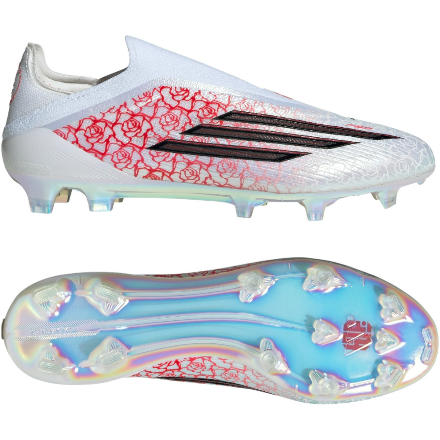 adidas F50 Lamine Yamal Elite Veterloze Gras Voetbalschoenen (FG) Wit Felrood Zwart