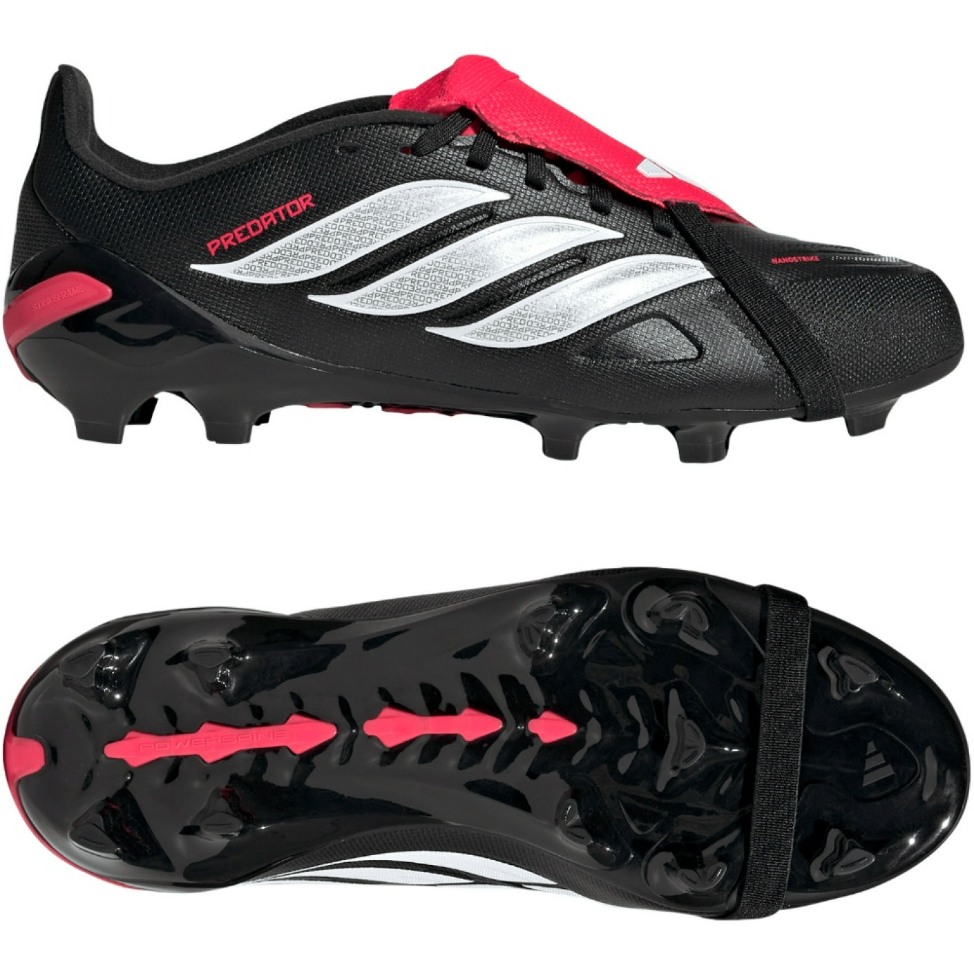 adidas Predator League FT Gras Voetbalschoenen (FG) Kids Zwart Wit Rood
