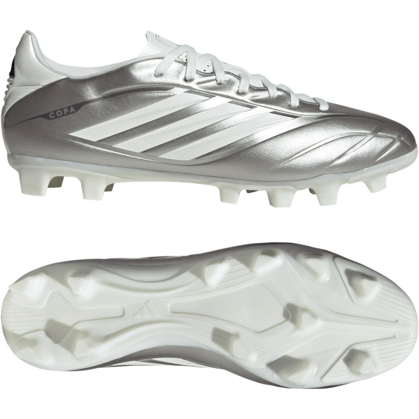 adidas Copa Pure IV Club Gazon Naturel Artificiel Chaussures de Foot (MG) Argenté Blanc Gris Foncé