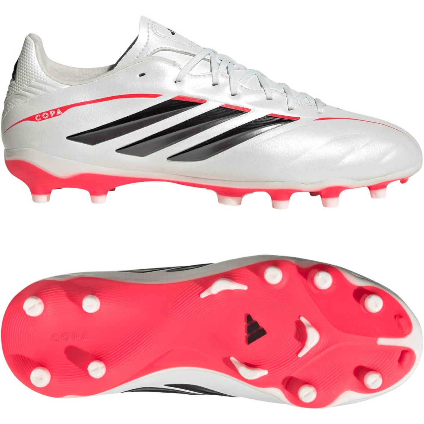 adidas Copa Pure IV League Gazon Naturel Chaussures de Foot (FG) Enfants Blanc Noir Rouge