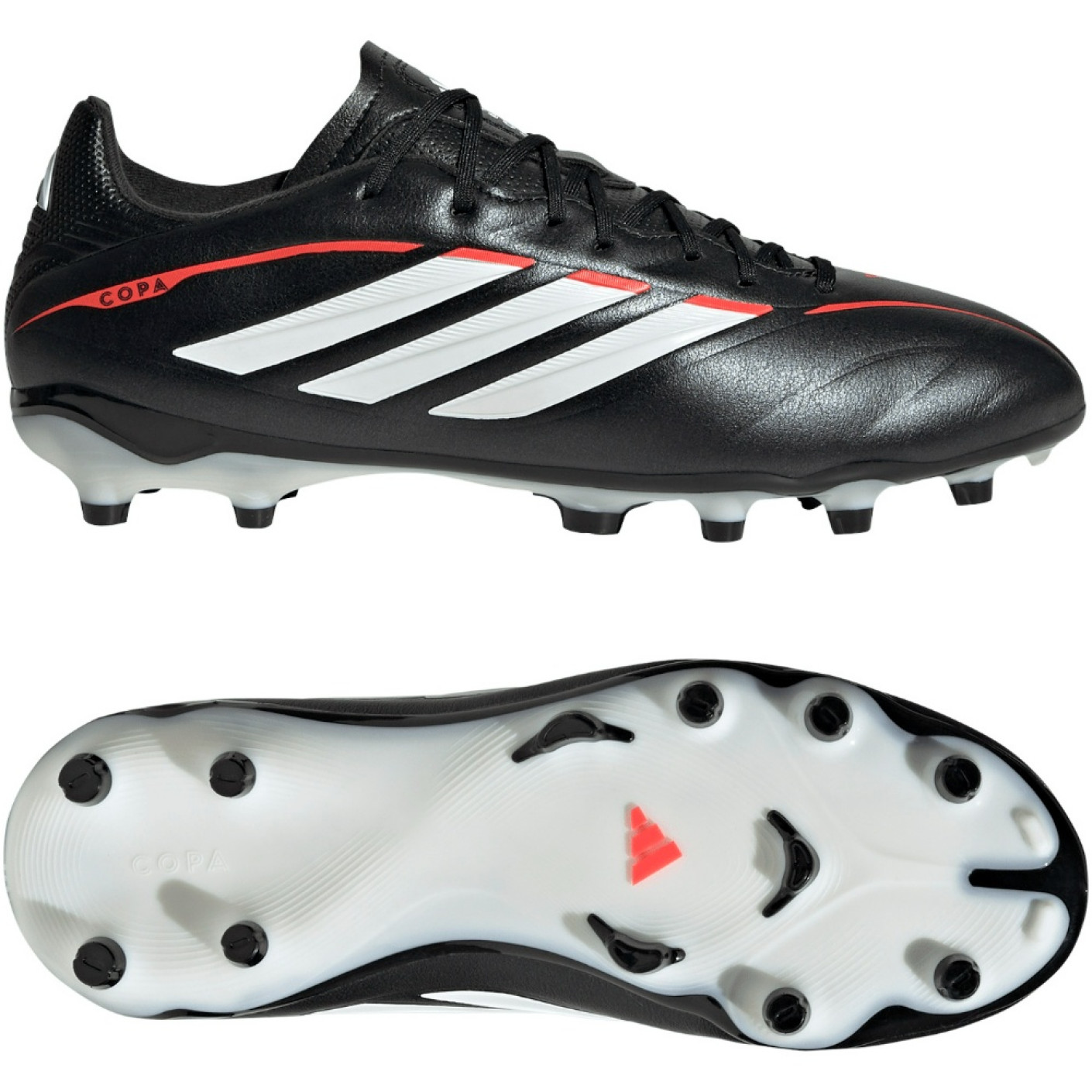 adidas Copa Pure IV League Gazon Naturel Chaussures de Foot (FG) Enfants Noir Blanc Rouge