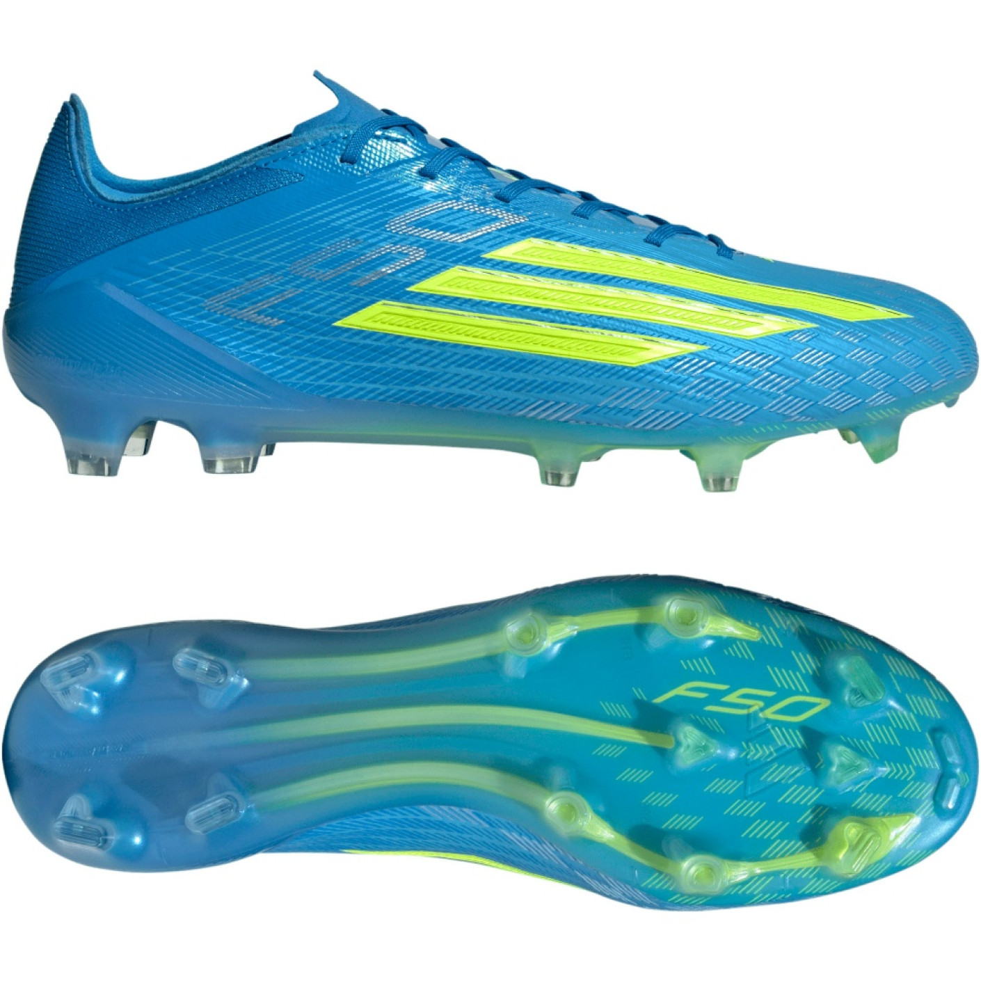 adidas F50 Elite Gras Voetbalschoenen (FG) Blauw Neongeel