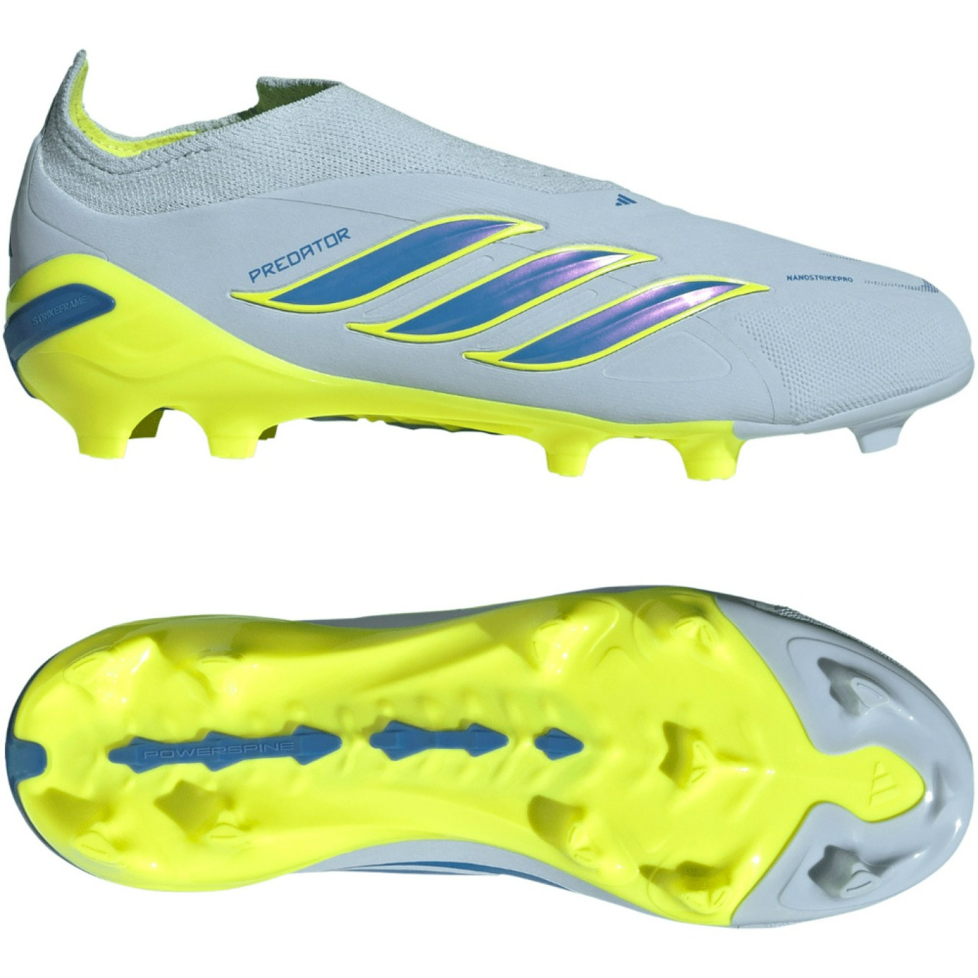 adidas Predator Elite Veterloze Gras Voetbalschoenen (FG) Kids Lichtblauw Blauw Geel