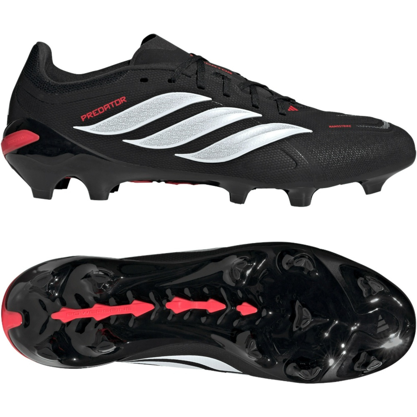 adidas Predator League Gazon Naturel Chaussures de Foot (FG) Noir Blanc Rouge