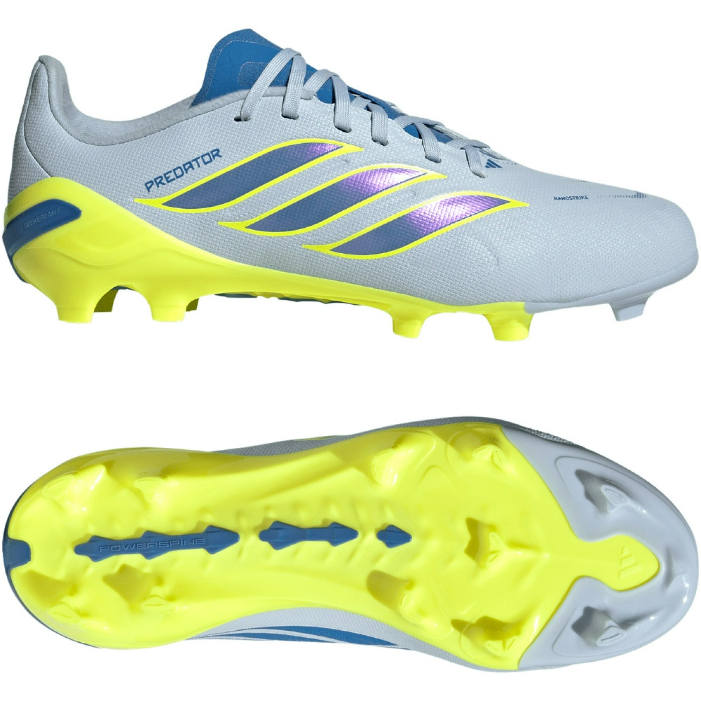 adidas Predator League Gazon Naturel Chaussures de Foot (FG) Enfants Bleu Clair Bleu Jaune