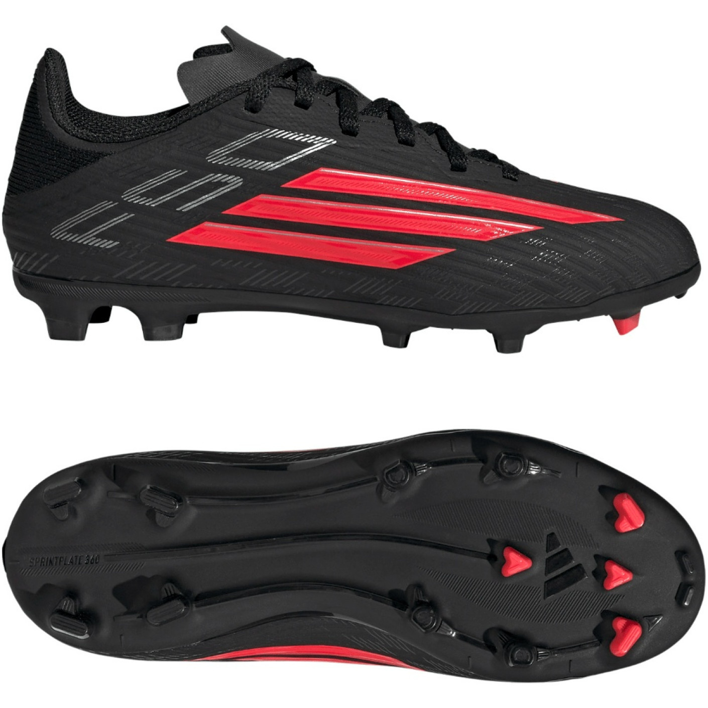 adidas F50 League Gazon Naturel Gazon Artificiel Chaussures de Foot (MG) Enfants Noir Rouge Gris Foncé
