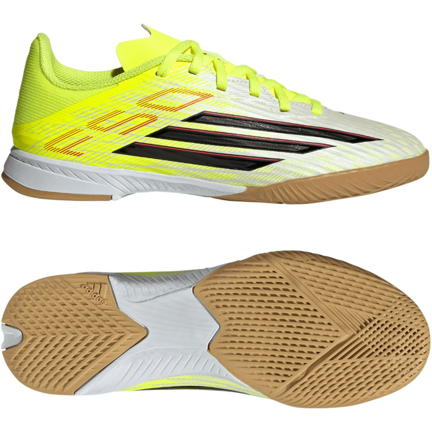 adidas F50 League Zaalvoetbalschoenen (IN) Kids Neongeel Zwart Rood