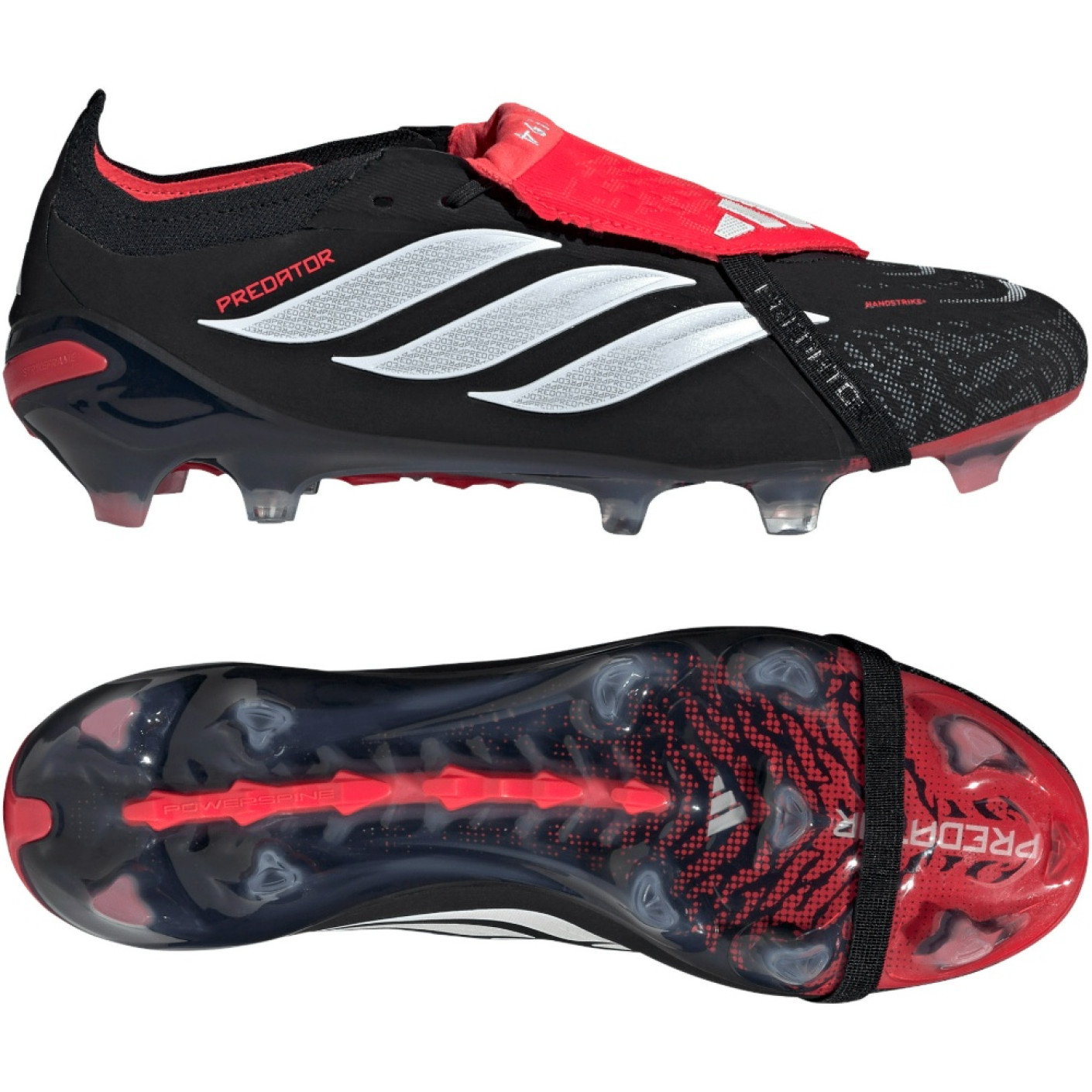 adidas Predator Elite FT Gazon Naturel Chaussures de Foot (FG) Noir Blanc Rouge
