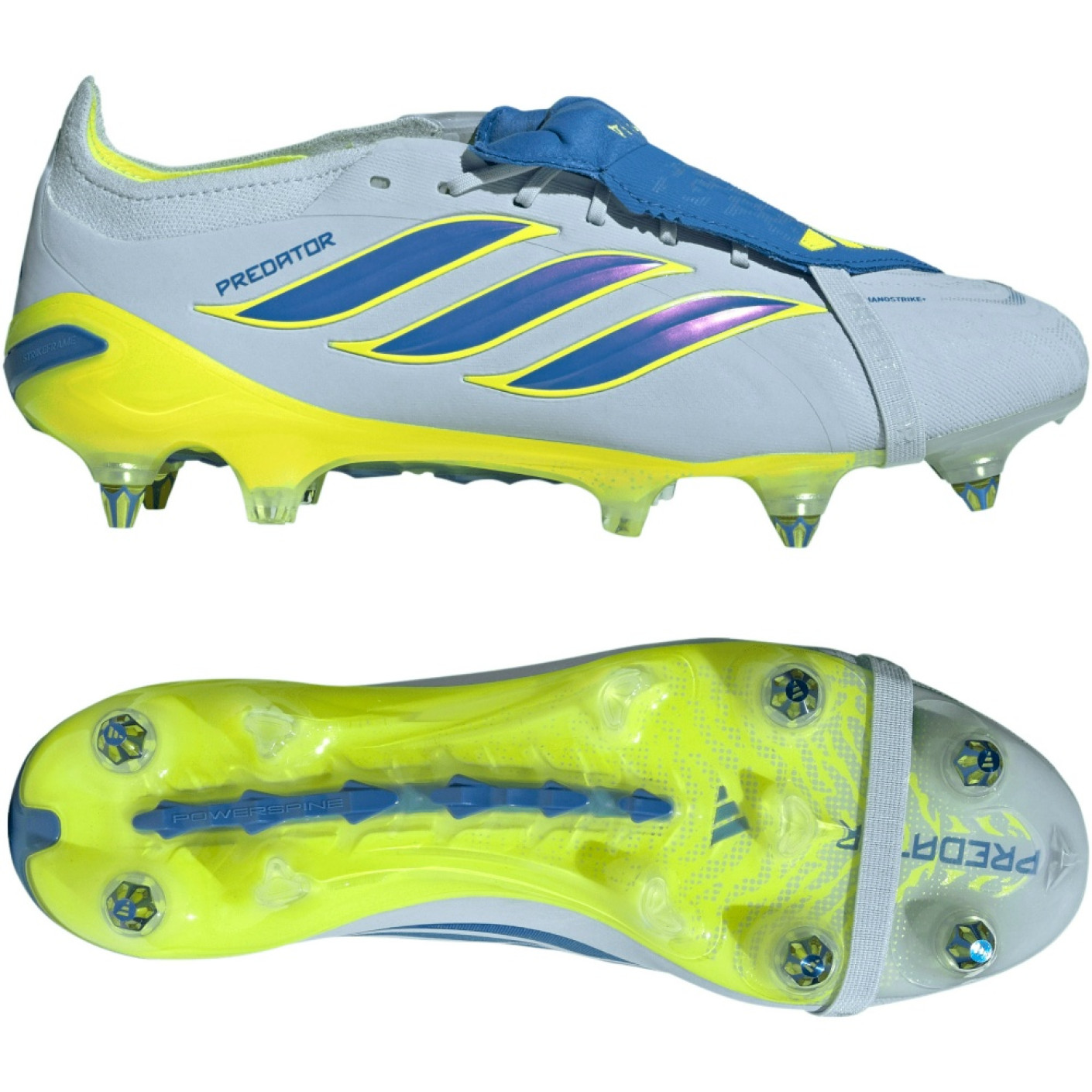 adidas Predator Elite FT Crampons Vissés Chaussures de Foot (SG) Bleu Clair Bleu Jaune