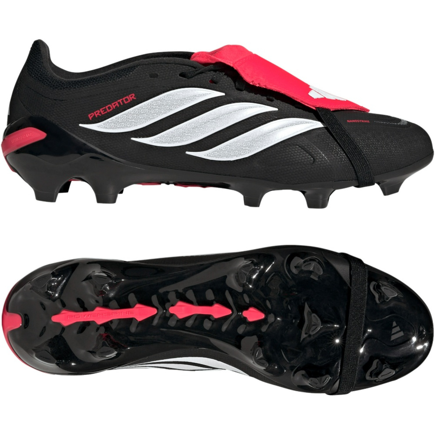 adidas Predator League FT Gazon Naturel Chaussures de Foot (FG) Noir Blanc Rouge