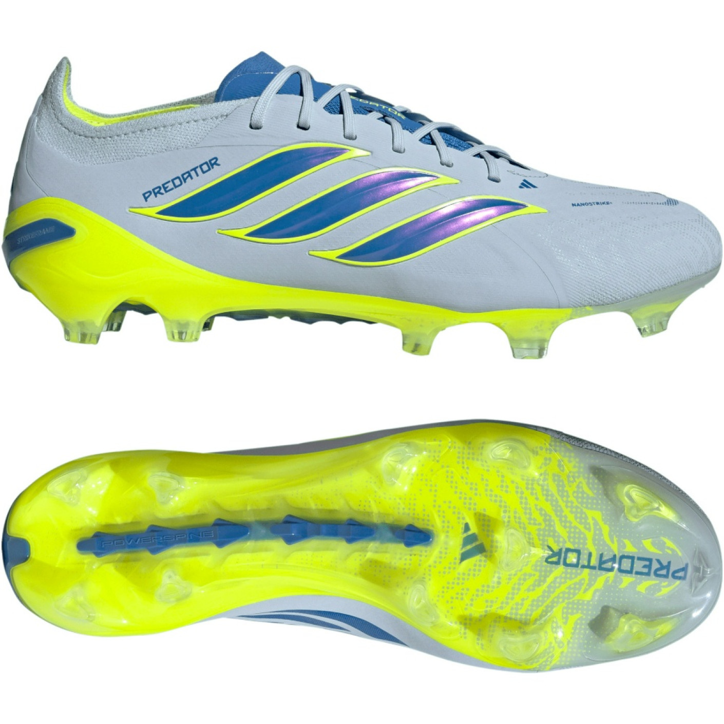 adidas Predator Elite Gazon Naturel Chaussures de Foot (FG) Bleu Clair Bleu Jaune