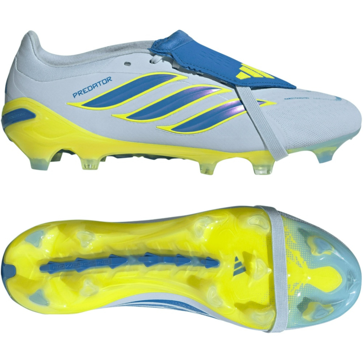 adidas Predator Pro FT Gazon Naturel Chaussures de Foot (FG) Bleu Clair Bleu Jaune