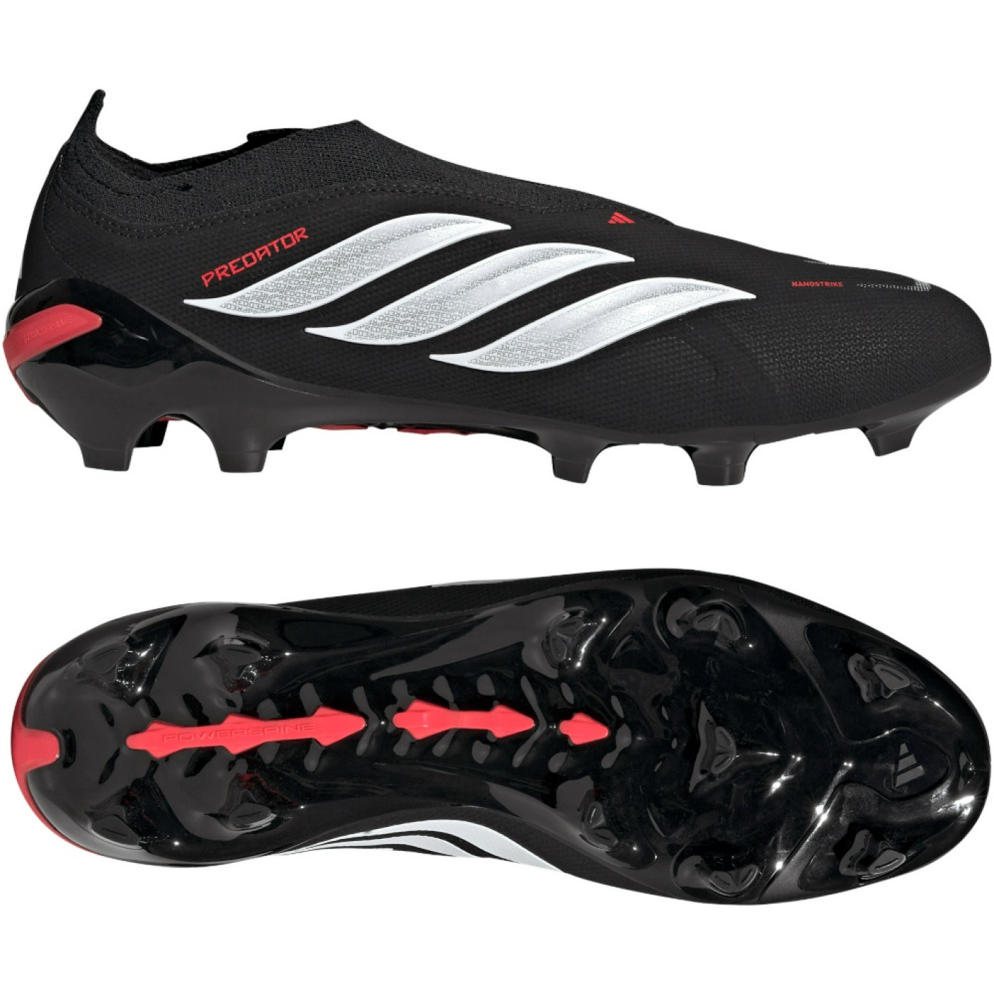 adidas Predator League Veterloze Gras Voetbalschoenen (FG) Zwart Wit Rood