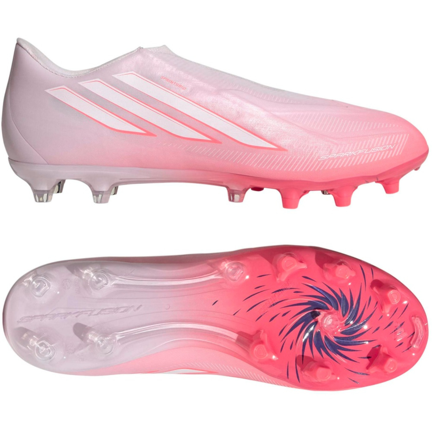 adidas F50 Sparkfusion League Veterloze Gras / Kunstgras Voetbalschoenen (MG) Dames Roze Wit