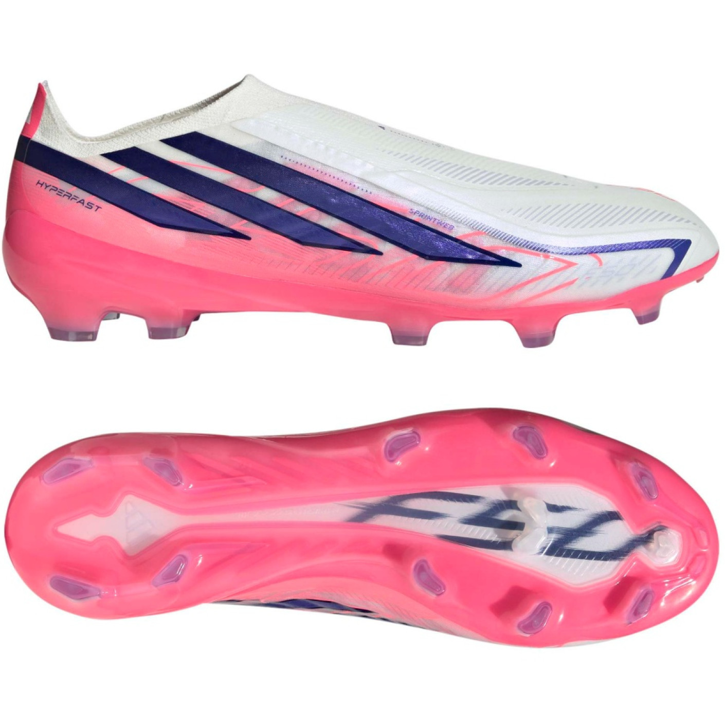adidas F50 Hyperfast Pro Gazon Naturel Chaussures de Foot (FG) Blanc Mauve Rose