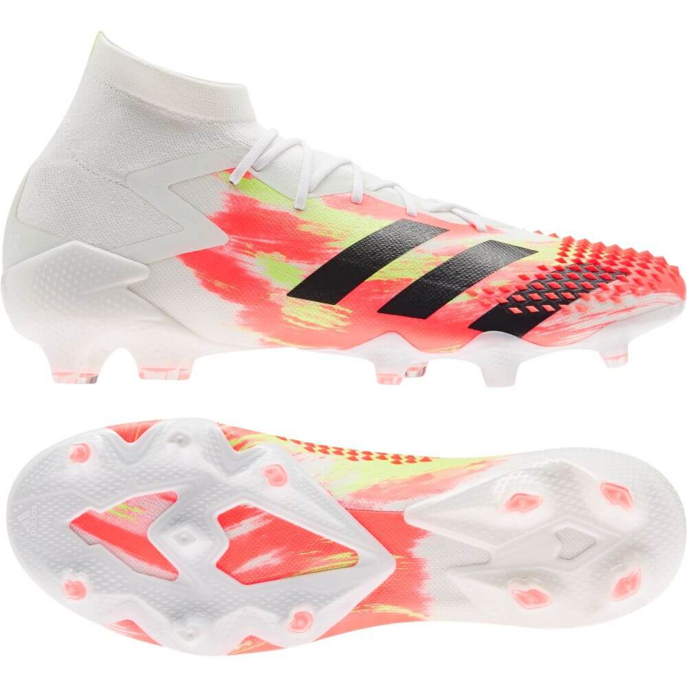 adidas PREDATOR 20.1 Gras Voetbalschoenen (FG) Wit Rood Voetbalshop.be