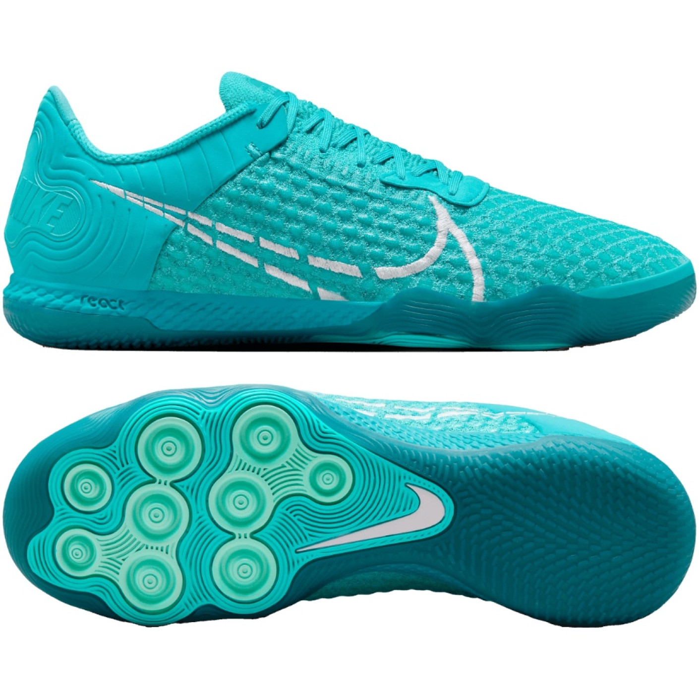 Nike React Gato Chaussures de Foot en Salle (IN) Turquoise Blanc
