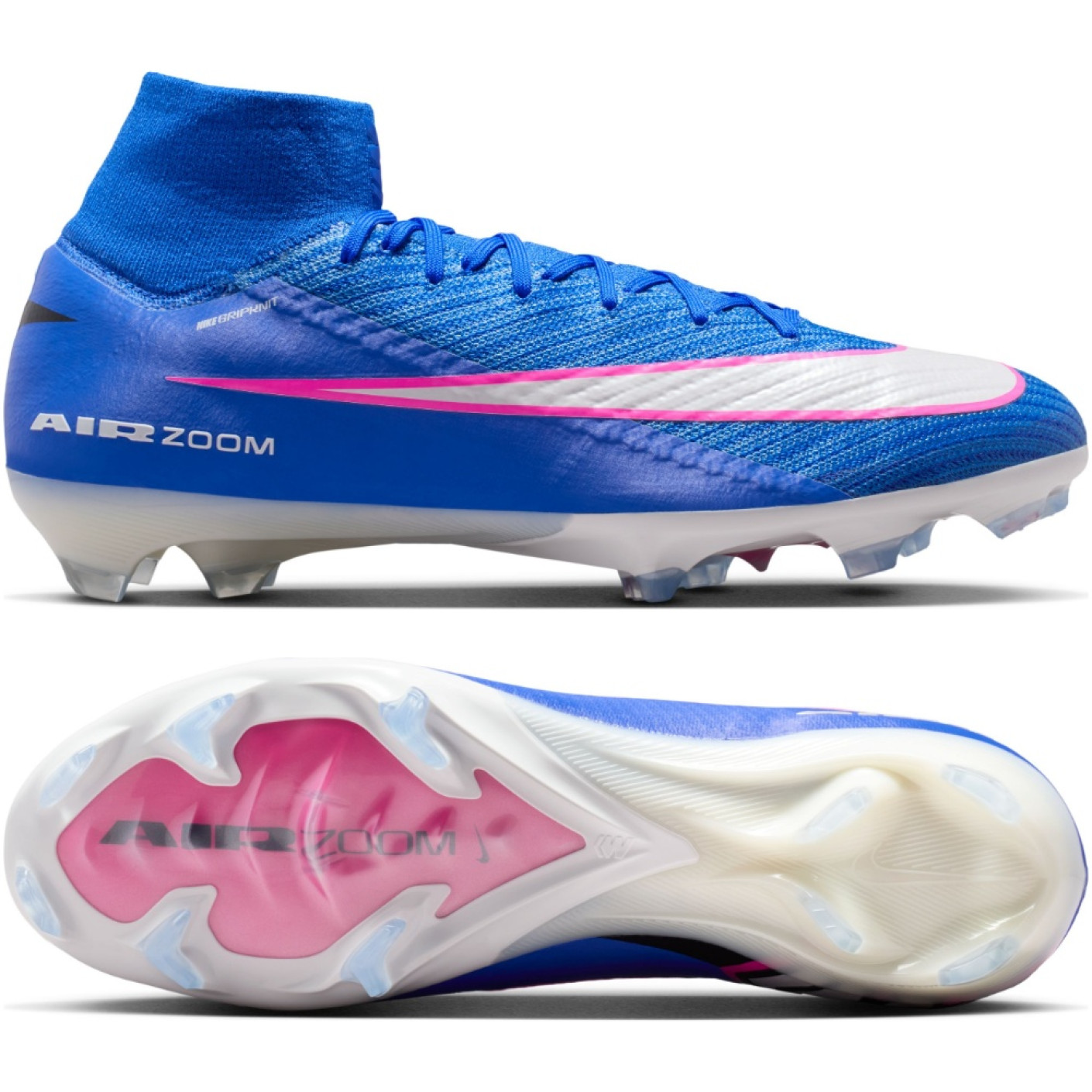 Nike Zoom Mercurial Superfly 10 Elite Gras Voetbalschoenen (FG) Blauw Wit Felroze
