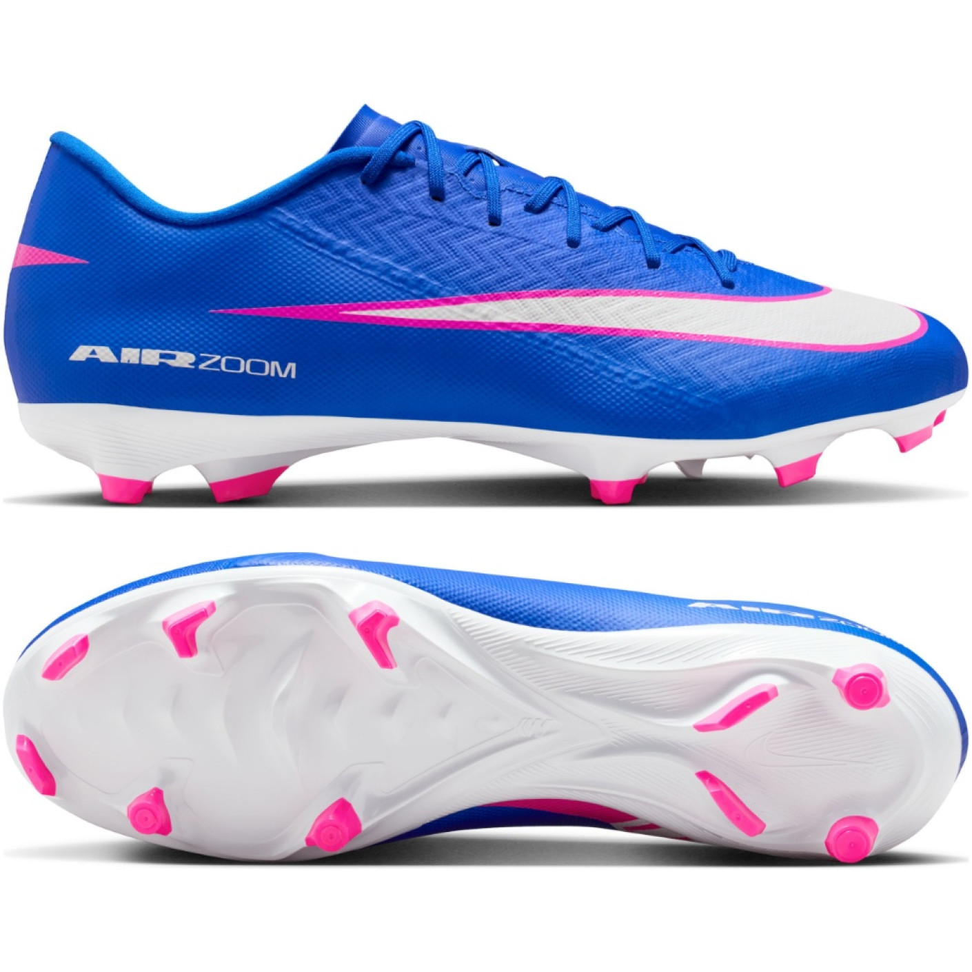 Nike Zoom Mercurial Vapor 16 Academy Gazon Naturel Artificiel Chaussures de Foot (MG) Bleu Blanc Rose Vif