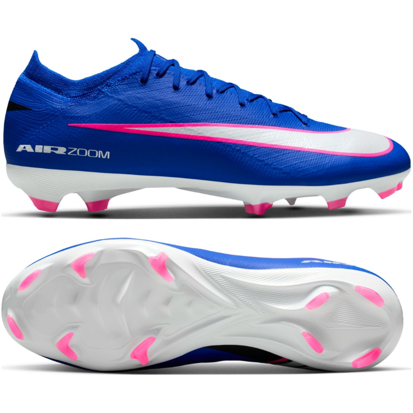 Nike Zoom Mercurial Vapor 16 Pro Gazon Naturel Chaussures de Foot (FG) Bleu Blanc Rose