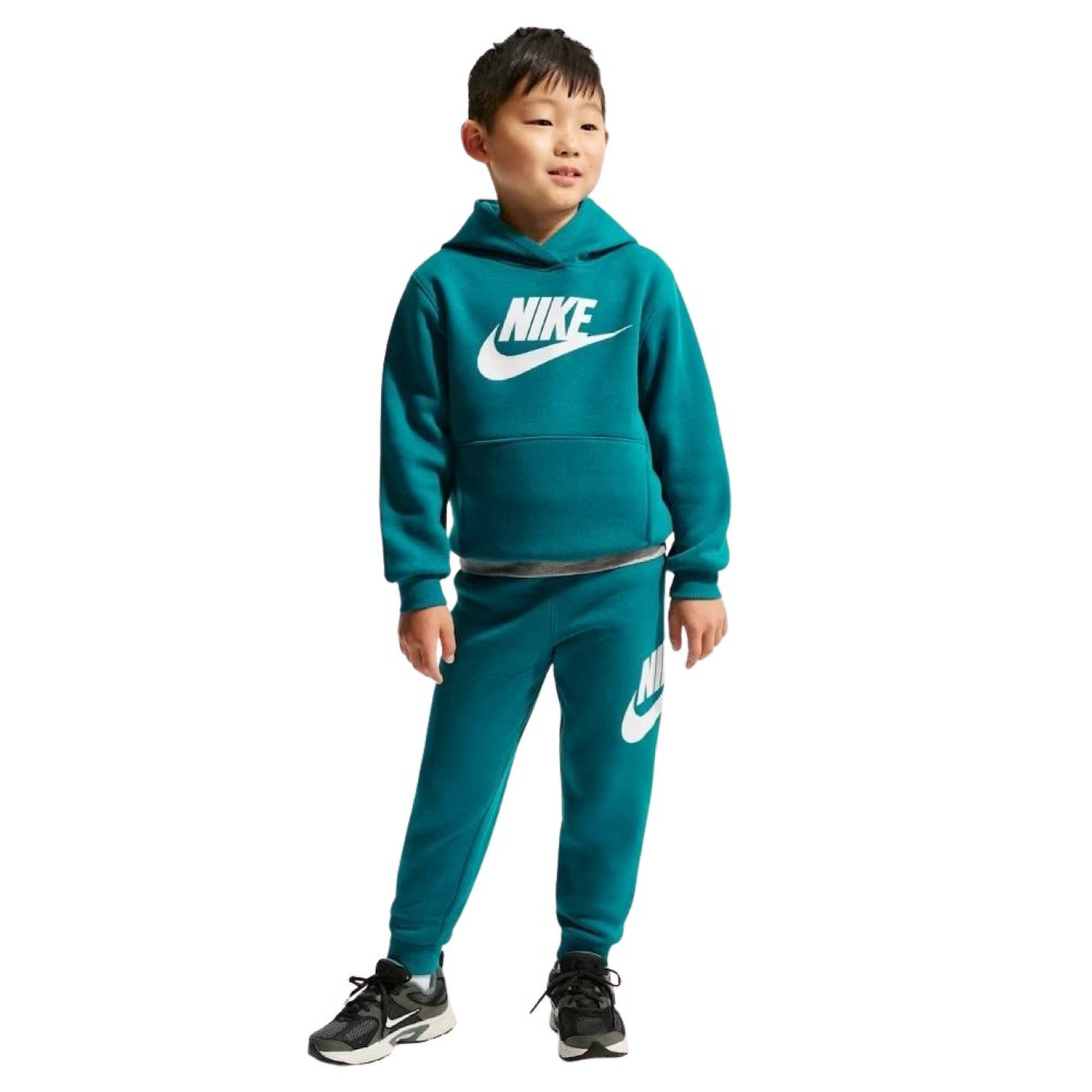 Survêtement polaire à capuche Nike Club pour tout-petits et enfants d'âge préscolaire vert sarcelle et blanc