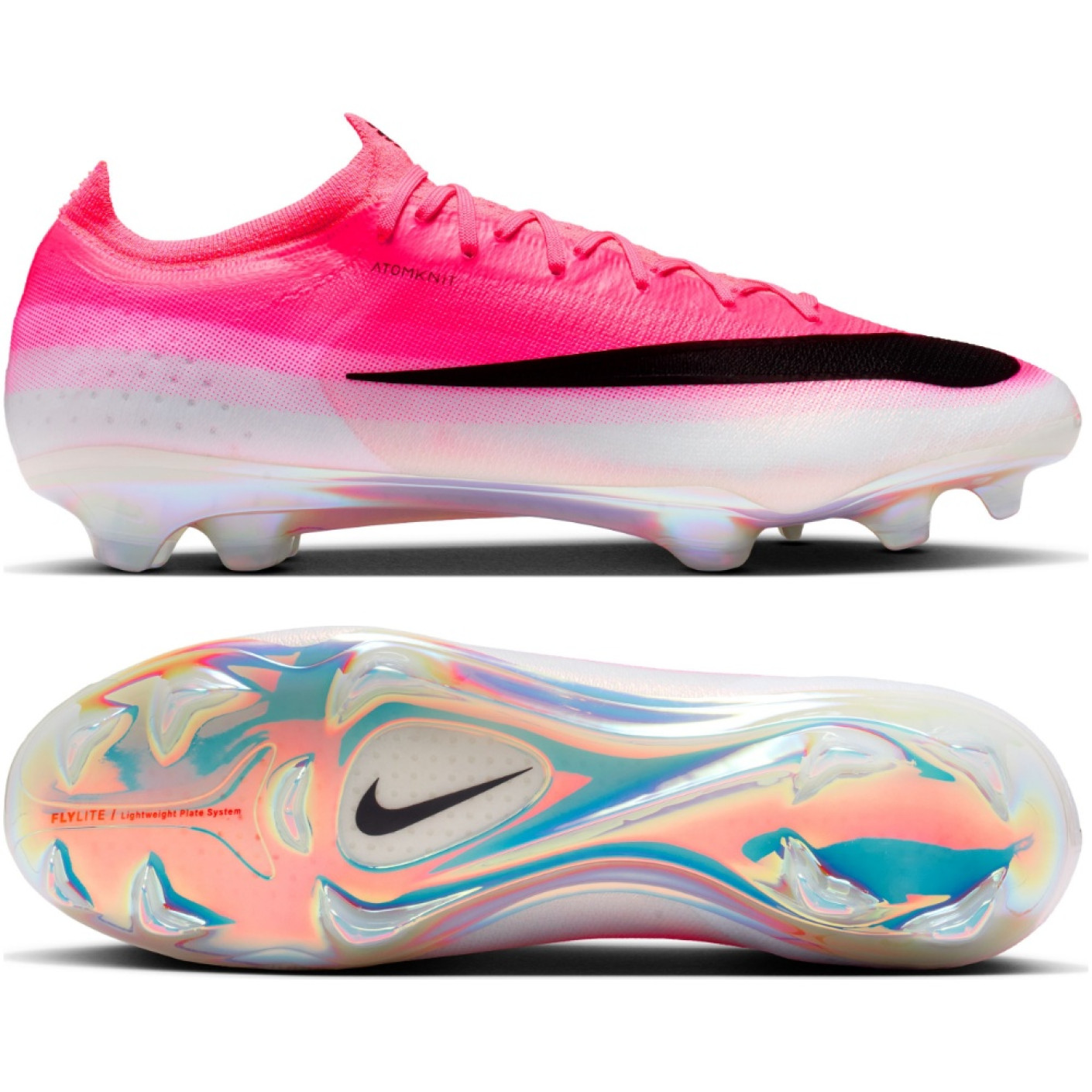 Nike Mercurial Vapor 17 Elite Gazon Naturel Chaussures de Foot (FG) Rose Vif Blanc Noir