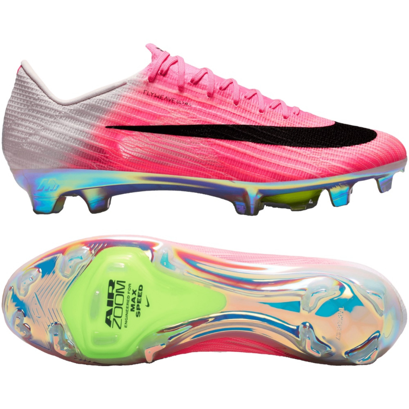 Nike Zoom Mercurial Superfly 11 Elite Gazon Naturel Chaussures de Foot (FG) Rose Vif Blanc Noir