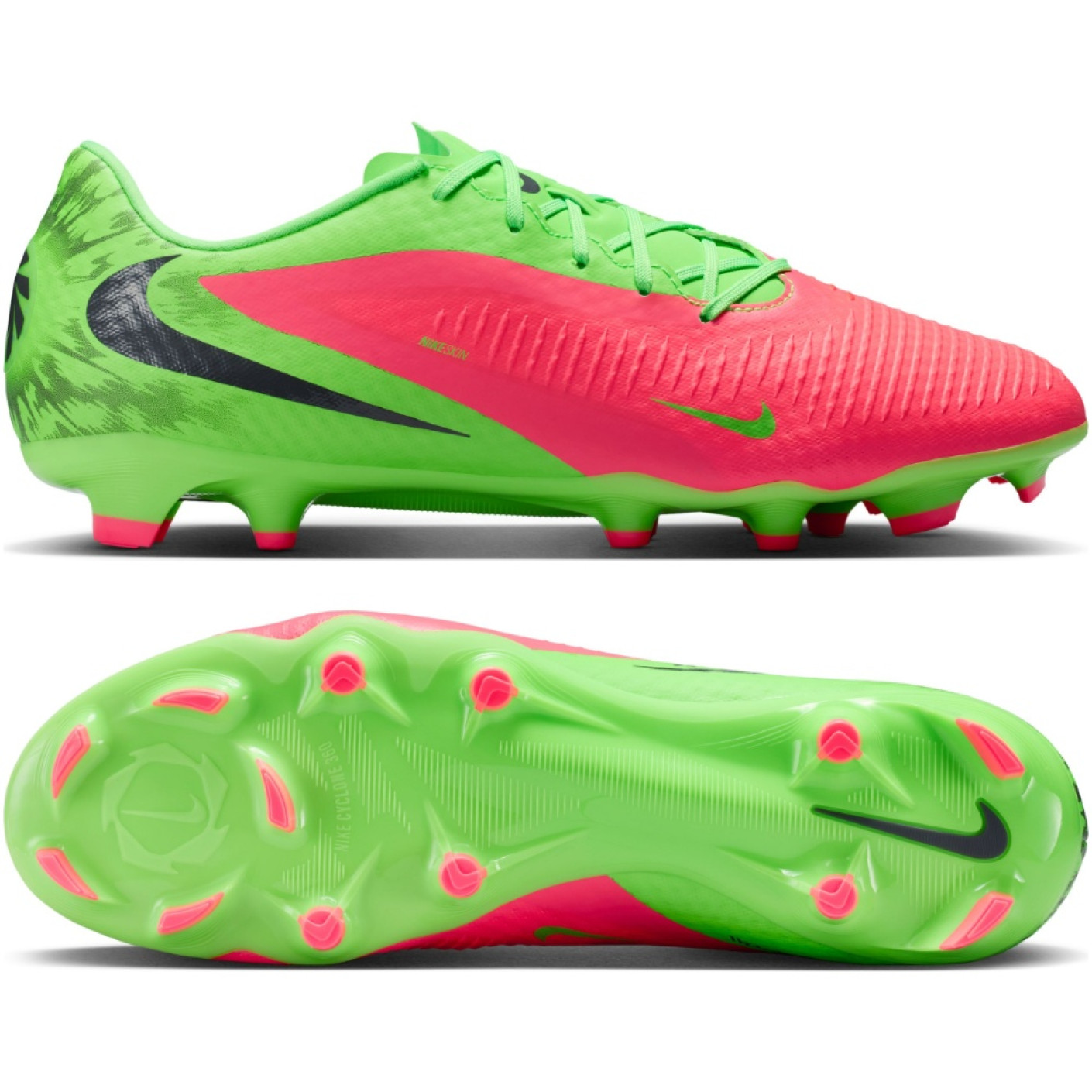 Nike Phantom 6 Low Haaland Academy Gazon Naturel Artificiel Chaussures de Foot (MG) Vert Vif Rouge Noir