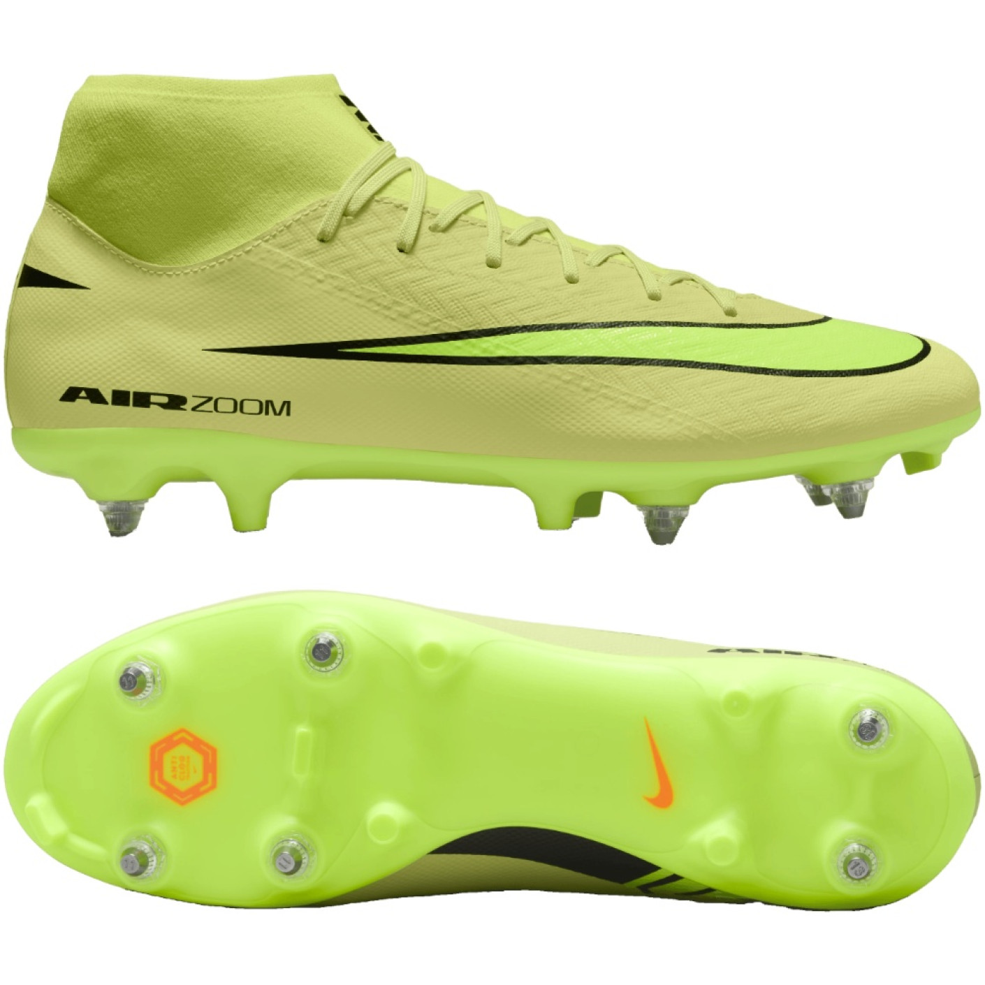 Nike Zoom Mercurial Superfly 10 Academy Crampons Vissés Chaussures de Foot (SG) Jaune Jaune Néon Orange