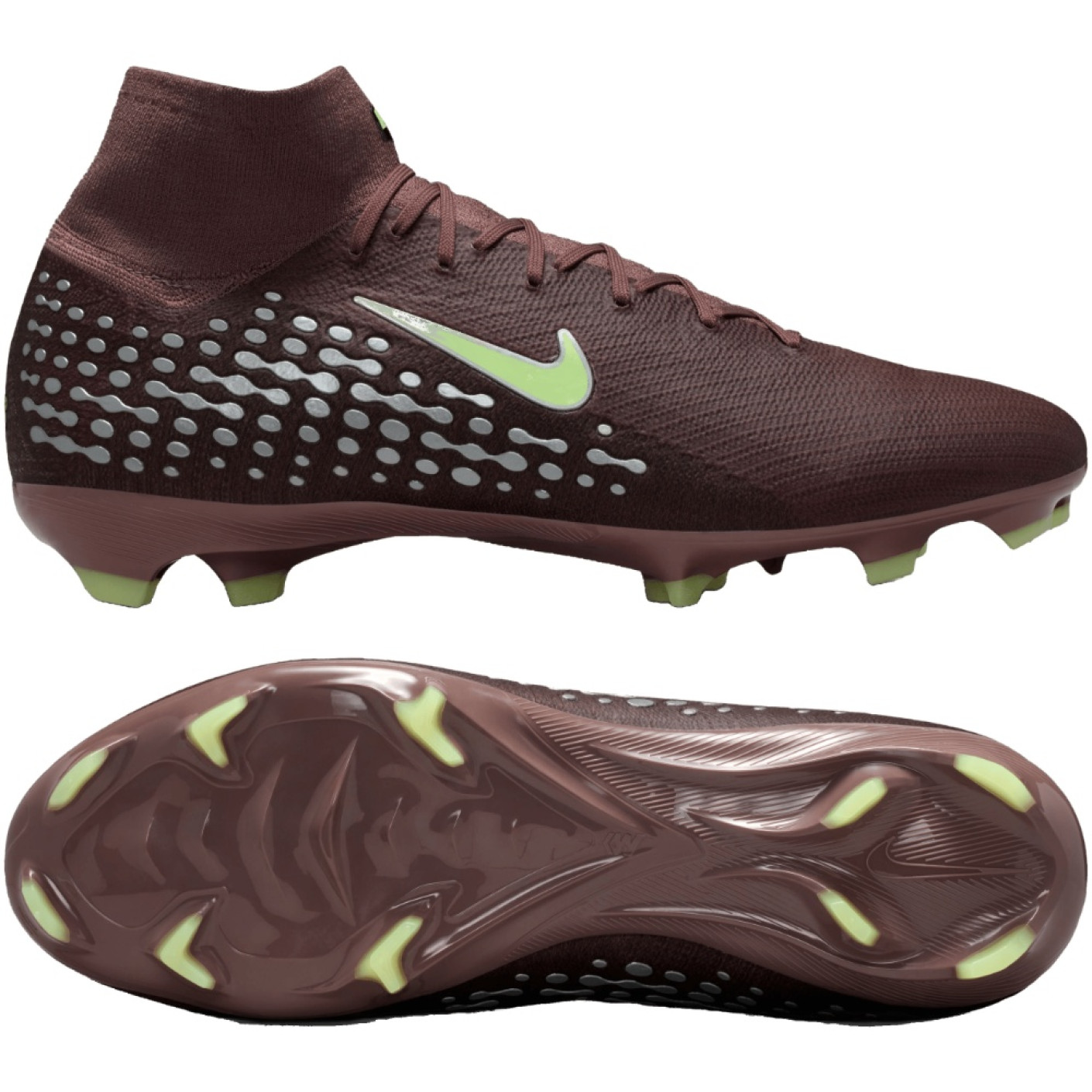 Nike Zoom Mercurial Superfly 10 Mbappé Pro Gras Voetbalschoenen (FG) Bruin Neongeel Zilver