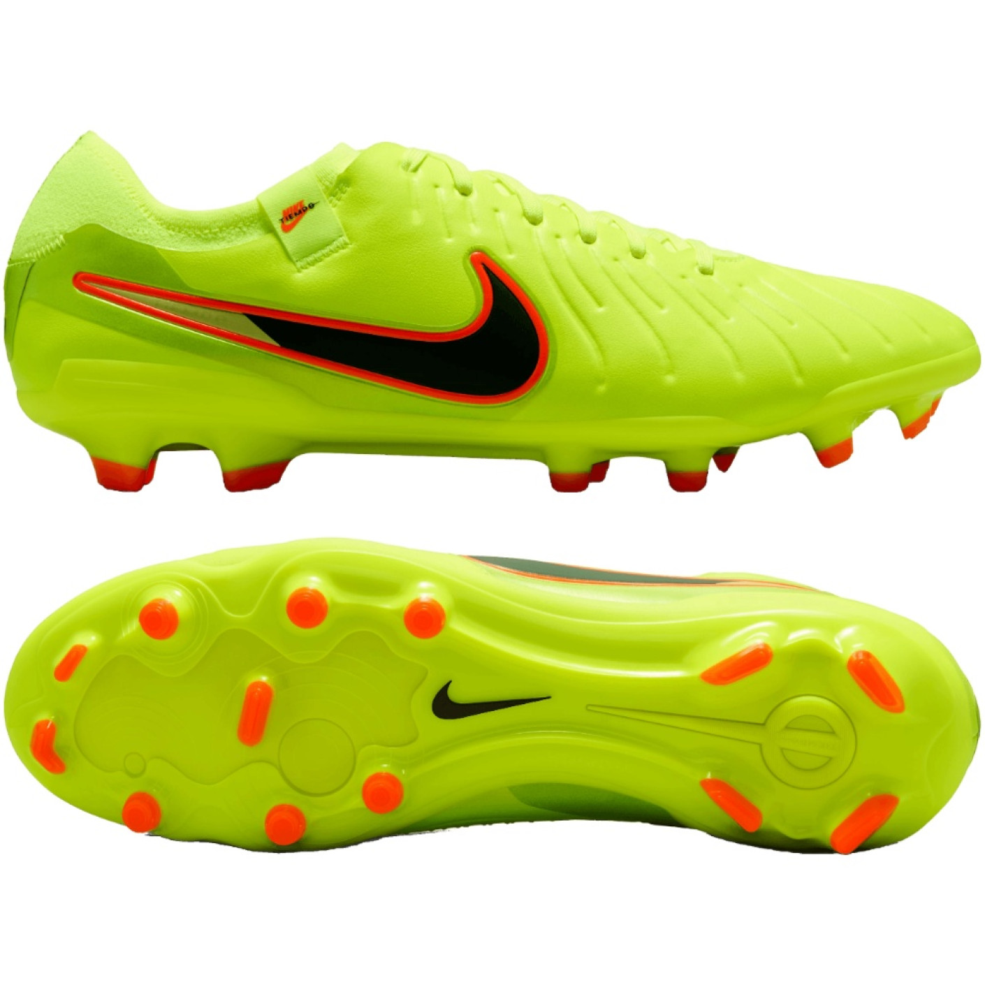 Nike Tiempo Legend 10 Pro Gras Voetbalschoenen (FG) Neongeel Zwart Oranje